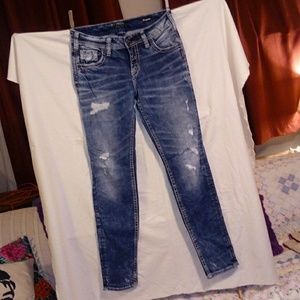 Silver boyfriend jeans